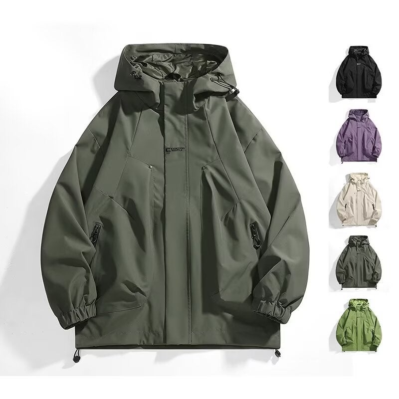 Outdoor Charge Clothes Men'S And Women'S Couple'S Simple Fashion Casual Hooded Windproof Jacket Charge Clothes Workwear Jacket - Image 1